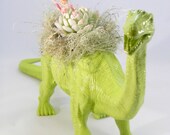 Moss Green Dinosaur Planter - Modern Art Centerpiece (8 WEEK DELIVERY)