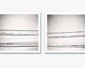 Black and White Print Set - 2 two bird on wire 8x10 photographs - light grey gray modern photo set - minimal fine art photography minimalism