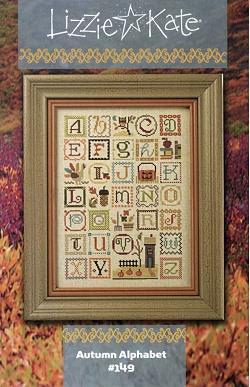 Lizzie Kate Autumn Alphabet with Embellishments Cross Stitch Pattern No. 149