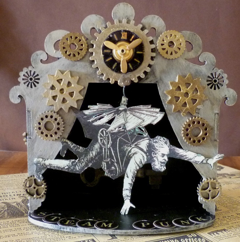 Steampunk 3-D Art Assemblage Theatre Shrine