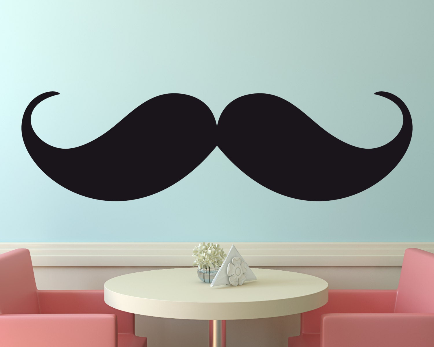 Vinyl Wall Decal Mustache Wall Decal Menu