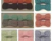 Crocheted Bow Clip Set (Dark Purple)