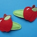 2 felt hair clips - apples