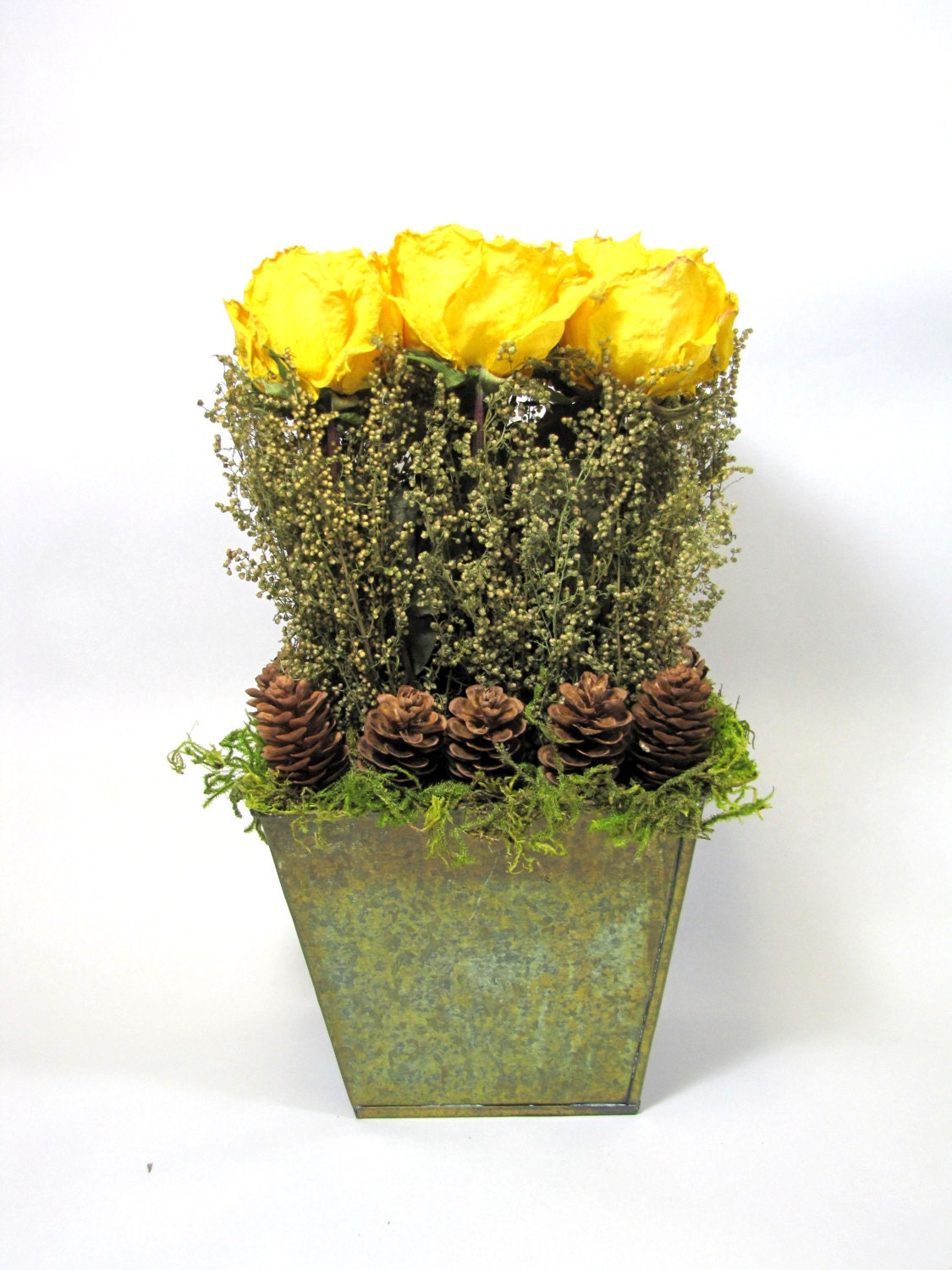 Contemporary Dried Floral Arrangement, Dried Flowers, Botanical Arrangement, French Country, Sweet Annie, Flower Arrangement