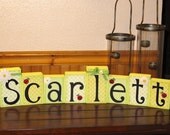 Ladybug Name Blocks, Daisy name blocks, Nursery Name, Girl Blocks, Boutique Blocks, Nursery Decor, Baby Blocks, Kids Decor, Wooden Blocks