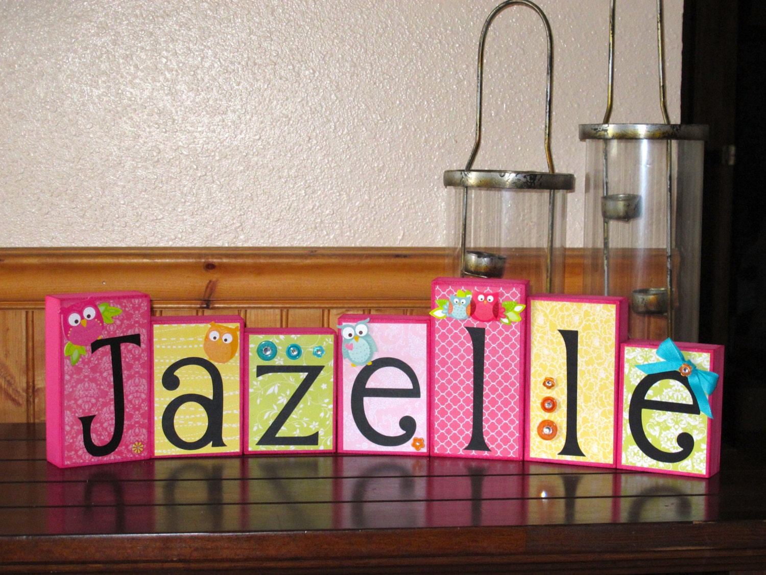 Owl Name Blocks, Nursery Name, Girl Blocks, Boutique Blocks, Nursery Decor, Baby Blocks, Kids Decor, Wooden Blocks, Personalized Blocks