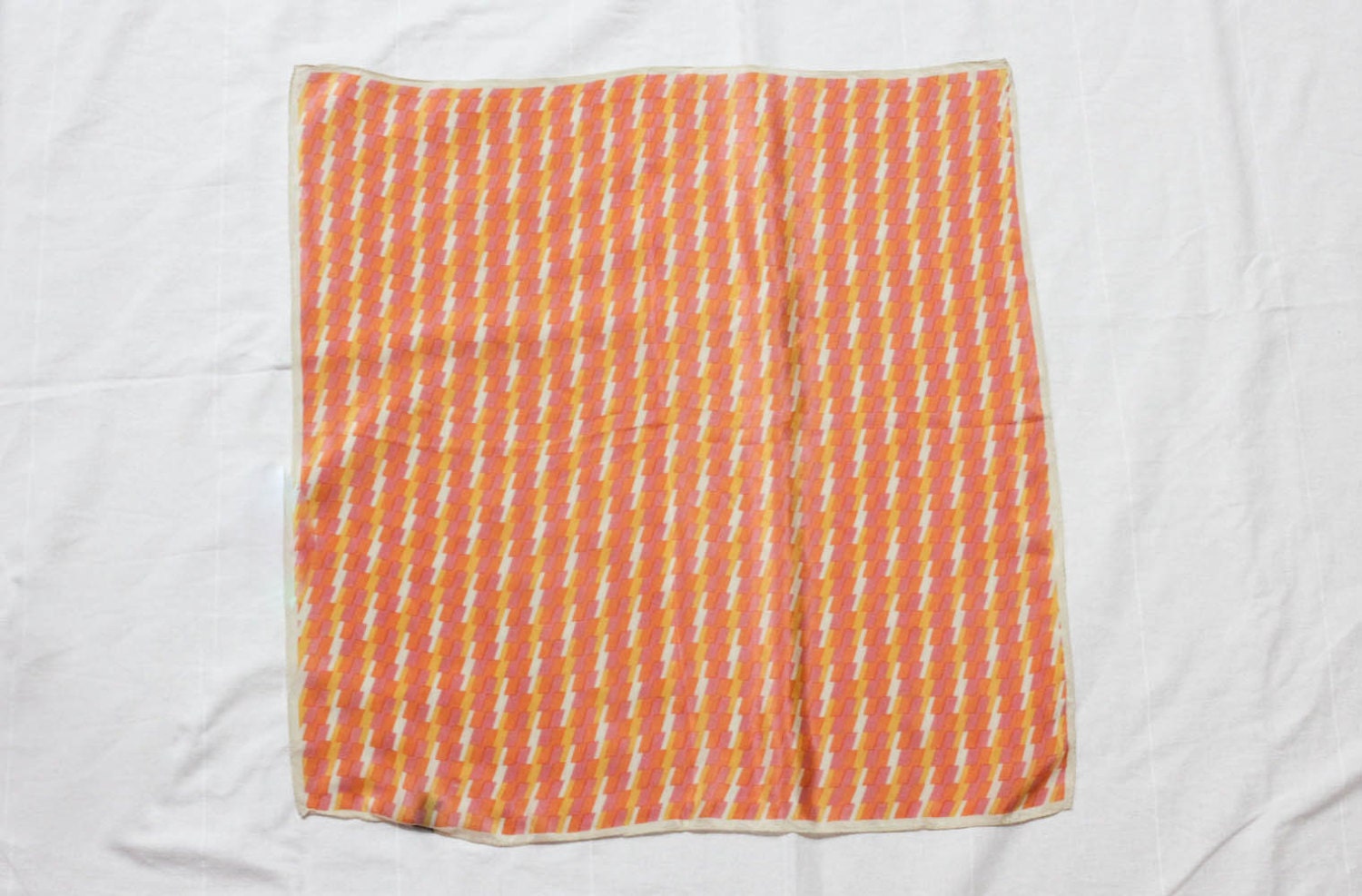 Vintage Geometric Silk Scarf