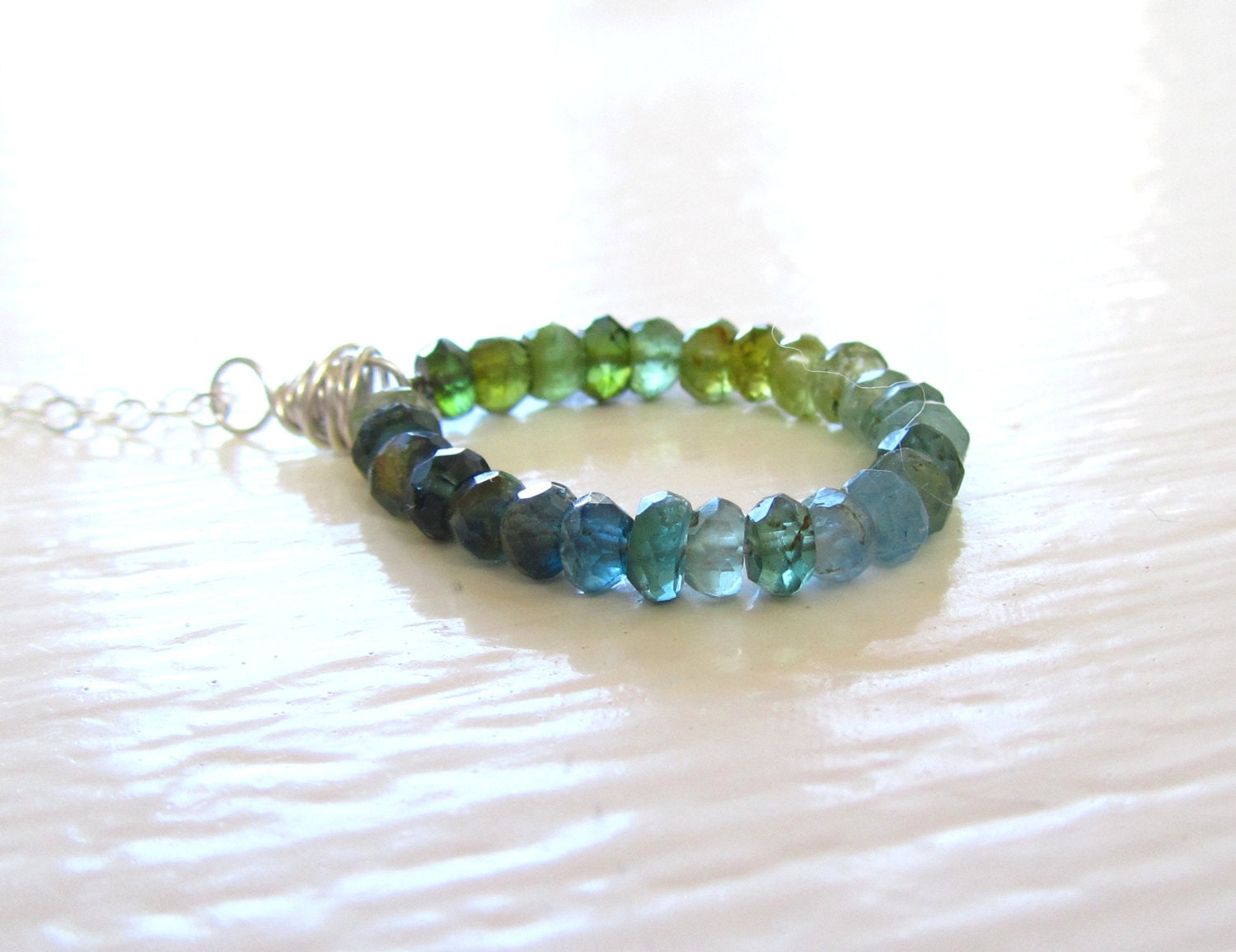 Serenity Blue Green Tourmaline Necklace : Simple Natural Stone Jewelry, Tourmaline Jewelry, October Birthstone, Unique Raw Gemstone Necklace