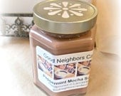 Peppermint Mocha Soy Candle, Brown, Delicious, 9 Ounce Hexagon Jar with Daisy Lid, Cotton or Hemp Wick