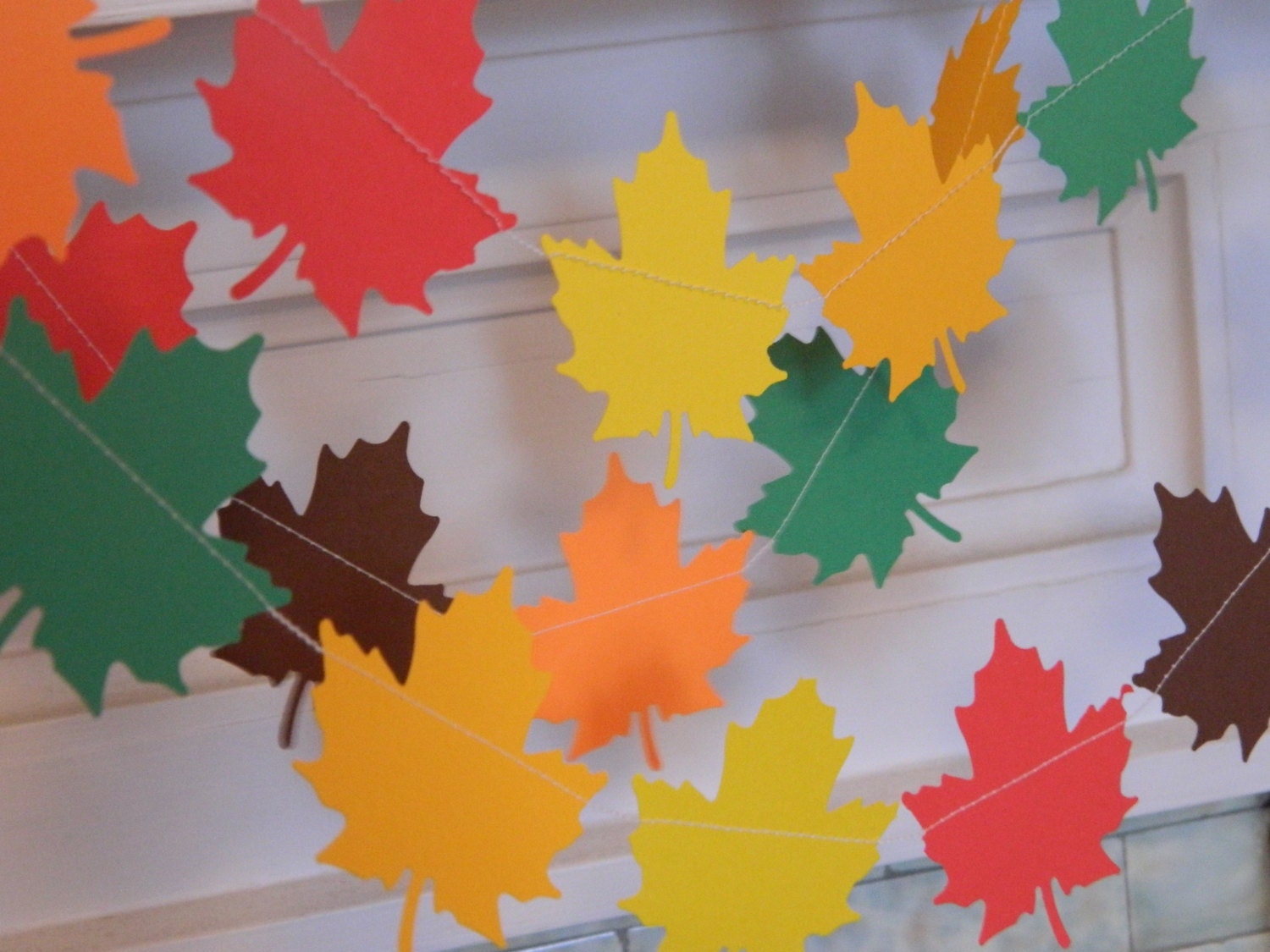Paper Garland Fall Decorations 6ft Fall Leaves Garland Party Decor Fall Wedding Decor Thanksgiving Photo Prop Halloween Decor