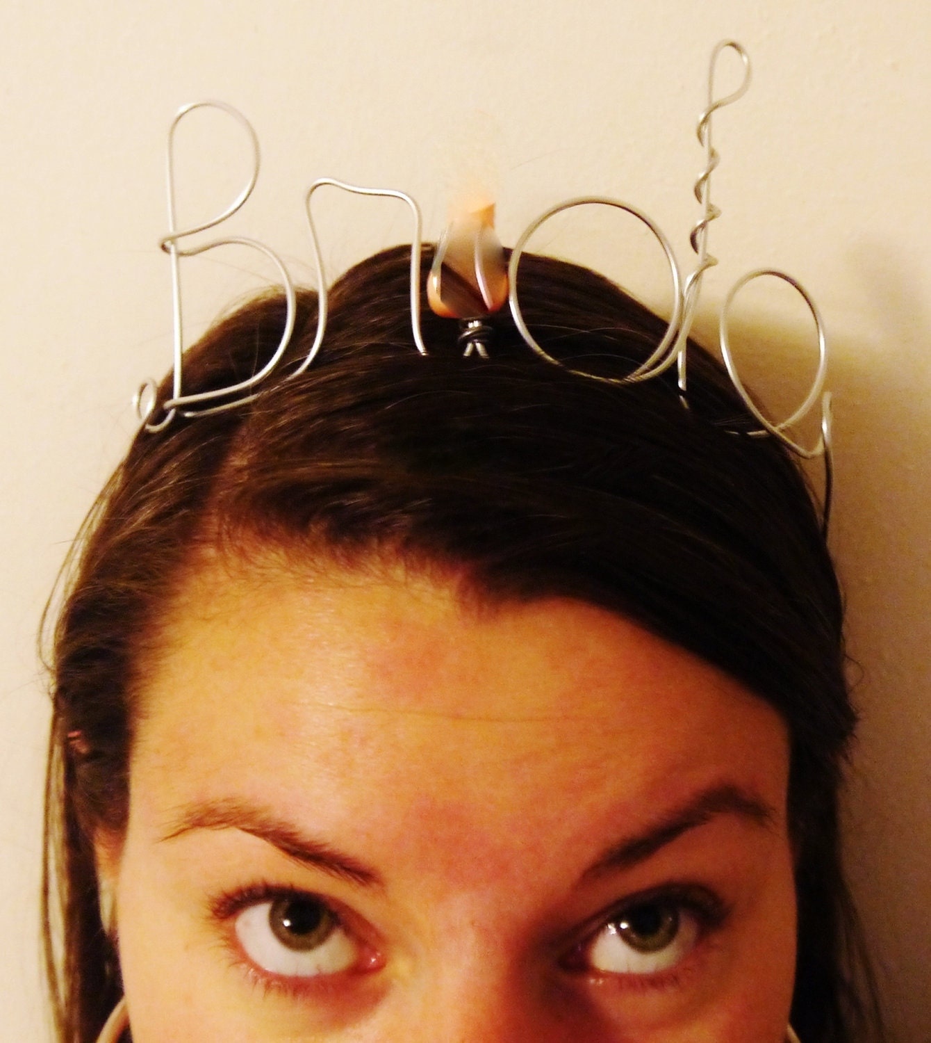 Naughty Bride Wire Word Tiara for Bachelorette, Bride Gift, Bridal Shower & Bachelorette Gift or Decoration, Naughty Version 2 :) Mature