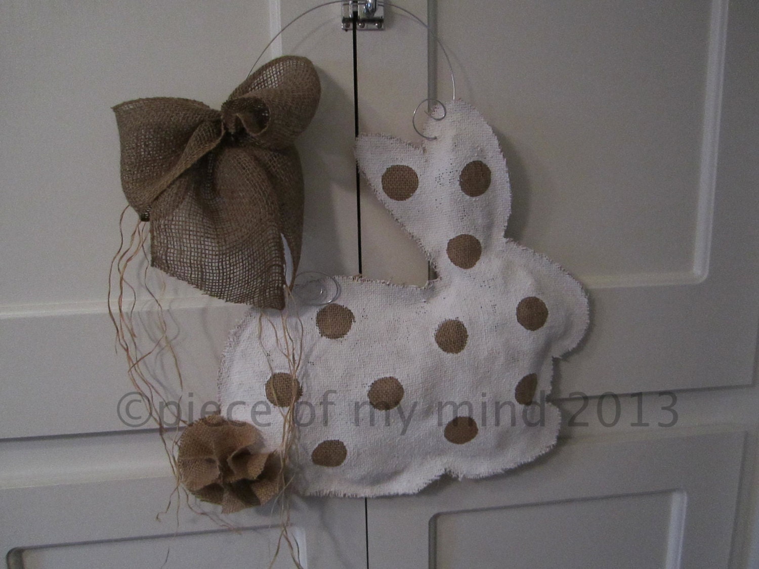 Burlap Door Hanger Bunny with Tail