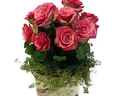 Spring Rose Greenery Grasses Bird Centerpiece Floral Arrangement Home decor
