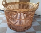 Large Round Vintage French Laundry Basket
