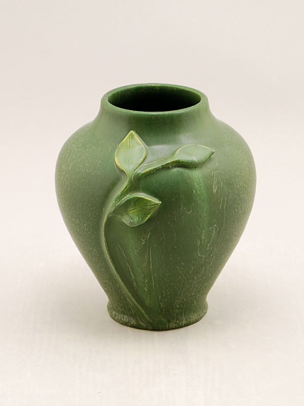 Product Development Vase in Dark Sage - by Door Pottery- Arts & Crafts Pottery - Handmade Art Pottery