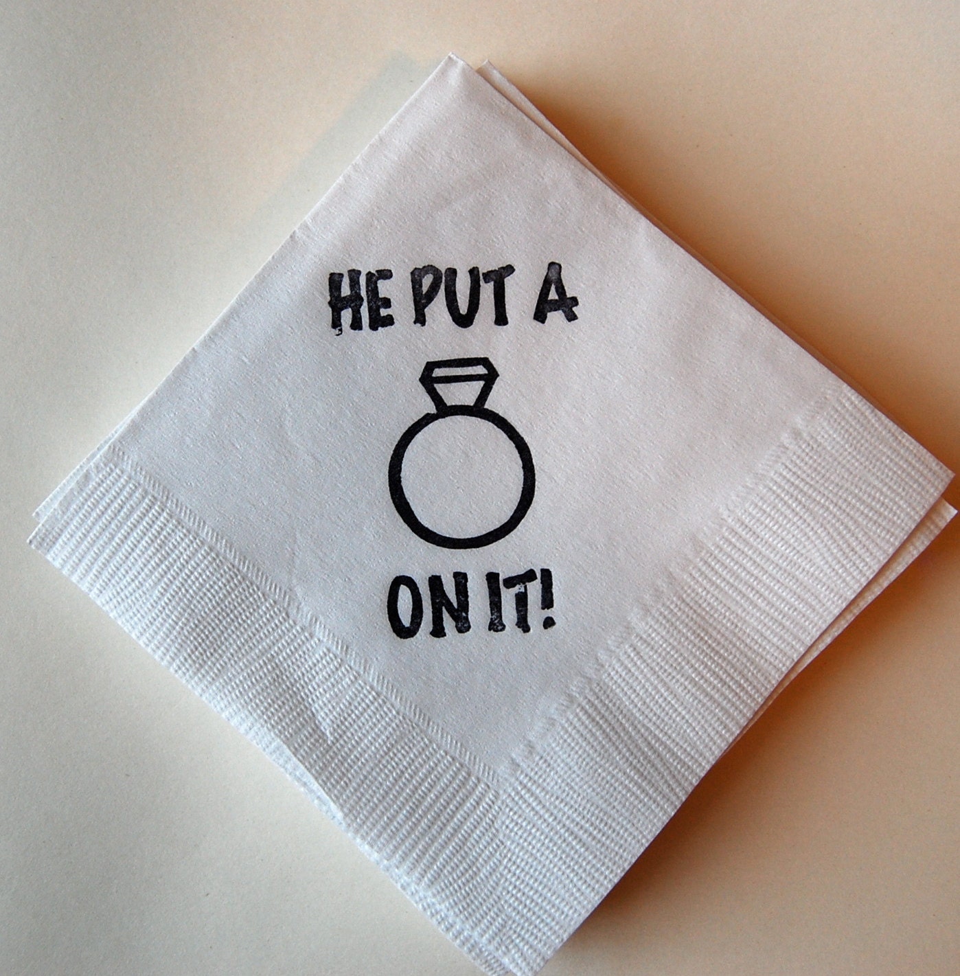 He Put a Ring on it  Cocktail Napkins / Set of 50 / Perfect for weddings or bachelorette parties