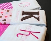 EMBROIDERED Burp Cloths: You pick fabric & fonts (set of 3)