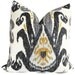 Nate Berkus Gray, Black and Gold Ikat Decorative Pillow Cover, 18x18, 20x20, 22x22 or lumbar pillowAccent Pillow, Throw Pillows,