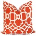 Orange Trellis Indoor Outdoor Pillow Cover, 18x18 or lumbar pillow,  Accent Pillow, Throw Pillow