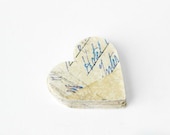 Vintage Inspired Heart Die Cuts - Typography Letters Postage Paris France