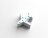 Green White Polka Dot Airplane Die Cuts - Airplane Birthday Party Table Decor - Baby Shower