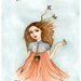 The Fledgling Keeper - A 7" x 5" print of an original watercolour painting by Michelle Izzard