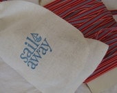 Sail Away Nautical Seashore Theme Favor Bag with Red, White, Blue Ribbon