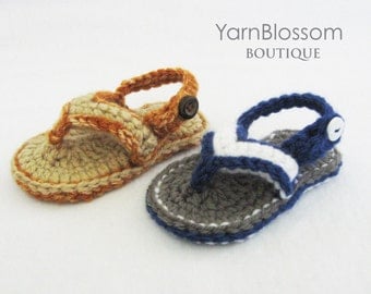 Baby CROCHET PATTERN Baby Flip Flops (5 sizes included from 0-24 months) Instant Download