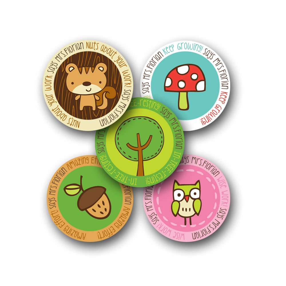 THE FRIENDLY FOREST Personalized stickers for Teachers Il_170x135