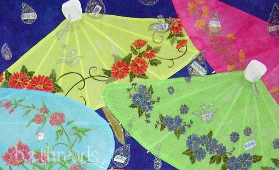 Summer Rain Large Art Quilt