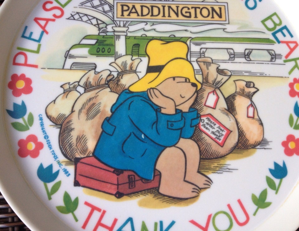 Vintage 1983 Paddington Bear Children's Antique Bowl and Plate Set