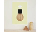 Print Graphic Textures no 4 - Yellow White Cross A4