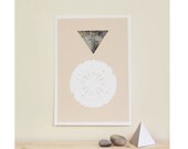 Print Graphic Textures no 2 - Peach geometric A4
