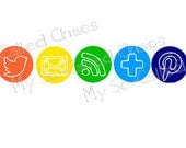 Premade Round Rainbow Social Media Icons