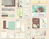 Winter Baby Shower - "The Hostess" PRINTABLE Party Collection (Mint and Yellow)