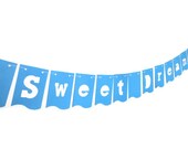 Baby Boy's Banner, Kid's Nursery Decoration, Bedroom Wall Hanging, Unisex Bunting Banner, Paper Pennant Flags, Sweet Dreams Decor
