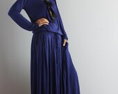 Navy Blue Maxi Dress - Dark Blue Long Sleeve Dress : Autumn Thrills Collection No.1 (Best Seller)