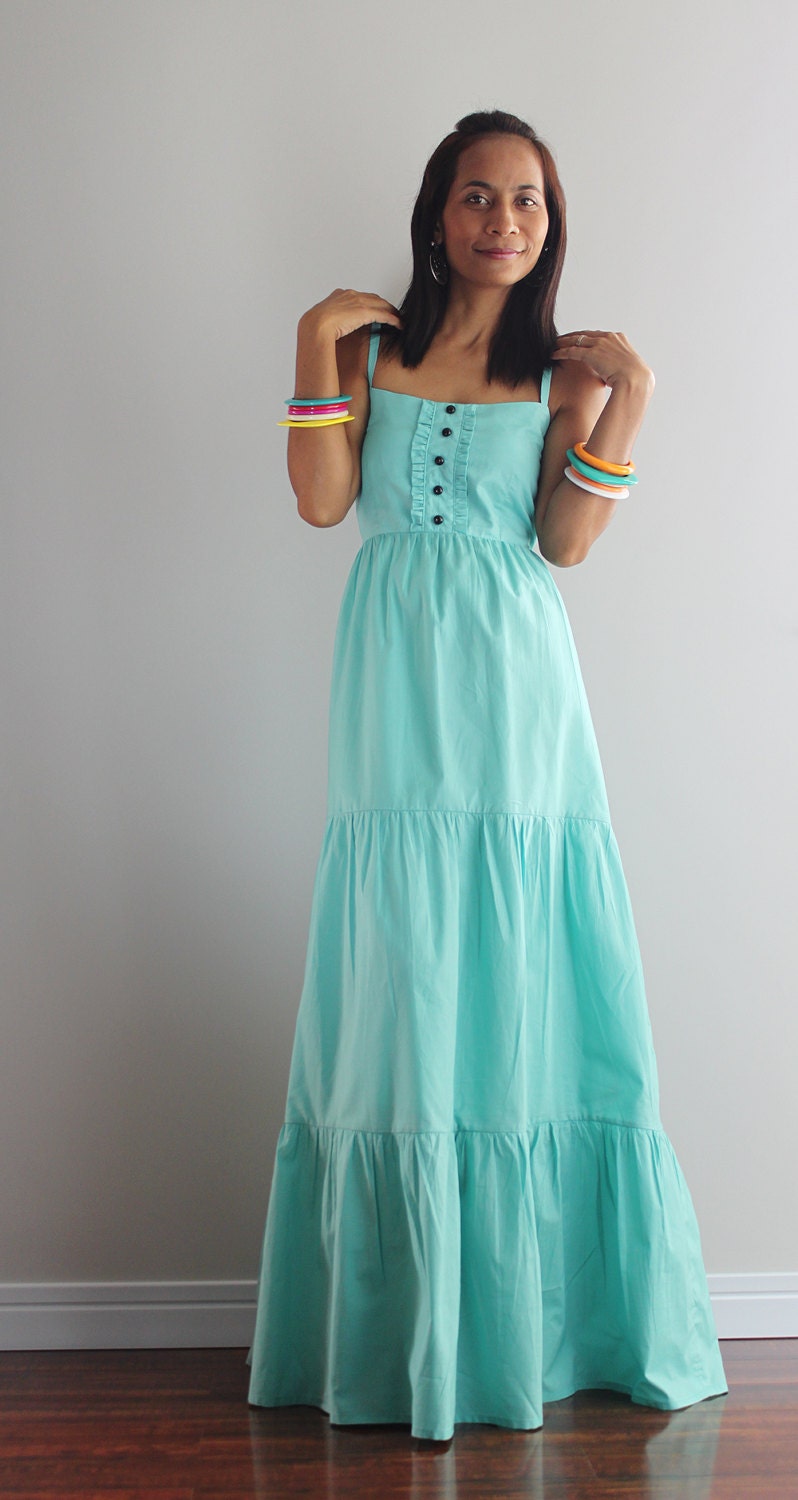Mint Maxi Dress - Bridesmaid Long Halter Dress  : Summer Romance Collection