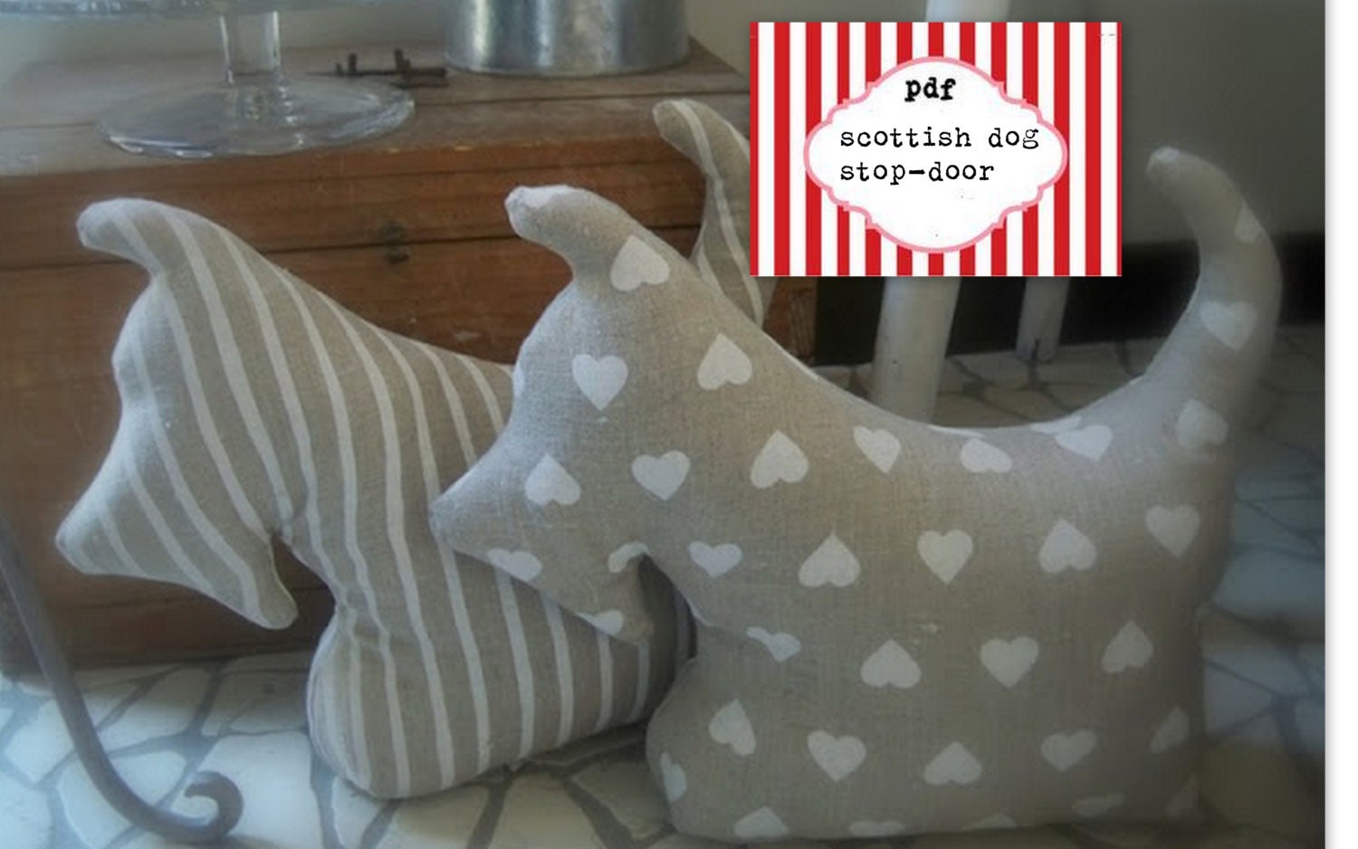 Pattern fabric lovely dog- sewing dog,mum's gift,stop door