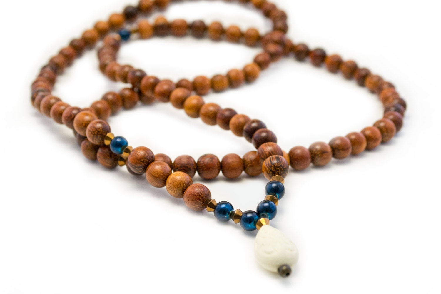 SALE - Bayong Wood Mala Beads - 108 Mala Beads - Yoga Mala Beads - Yoga Jewelry