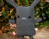 Flat Bonnie  Bunny Plush / Classic - 12" tall  Charcoal Gray