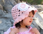 PATTERN Scalloped Edge Sun Hat Crochet PDF - Instructions to make super cute easy girls hats - baby toddler child teen adult Easter Spring