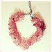Ombre Rose Glass Bracelet, Pink and Red Rose Glass Torsade Bracelet, Handmade