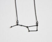 Ursa Major / Big dipper necklace grey black oxidised sterling silver