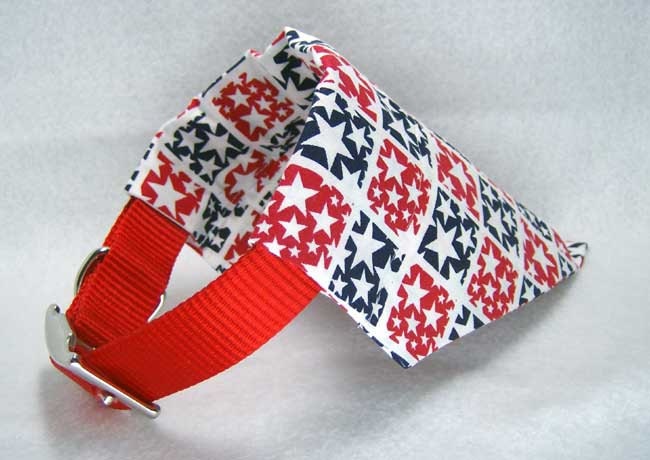 Dog Collar Bandana Scarf, Patriotic Stars, MEDIUM