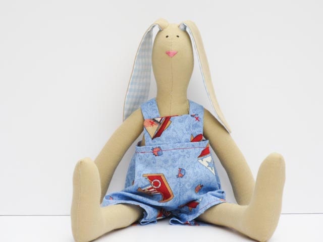 Stuffed bunny rabbit hare long ears,child friendly toy - plush rabbit bunny boy -cute softie stuffed toy - birthday gift idea for boy girl