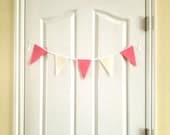 Baby Girl Hospital Door Hanger, Baby Shower Door Decoration, Pink and White Bunting, Baby Girl Nursery Decor