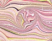 Marbled Paper, light pink Snail pattern, 19"x25"