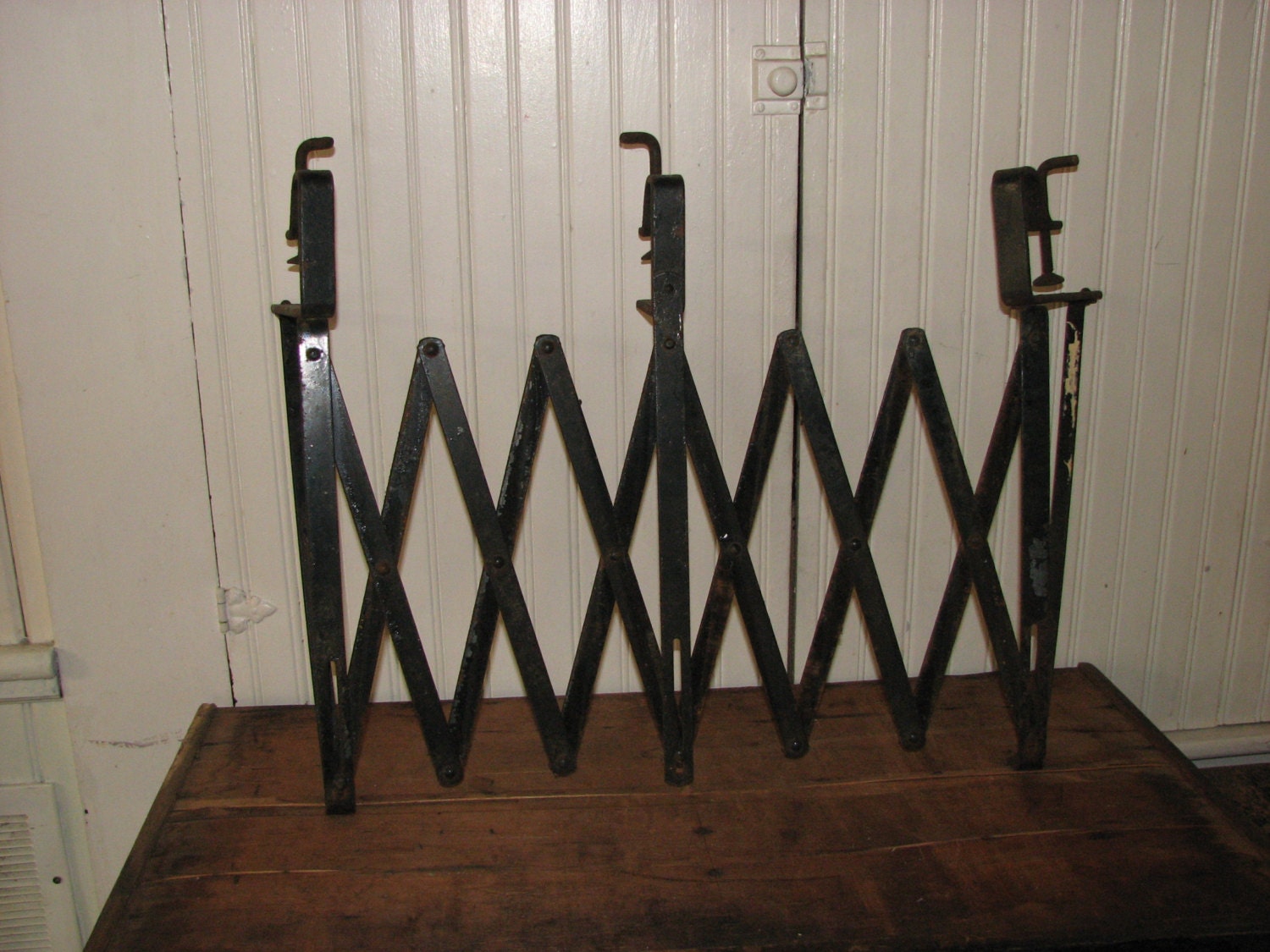 Antique Industrial Model T Automobile Car Running Board Luggage Extension Accordion Expandable Scissor Arm