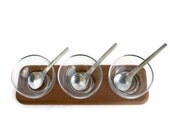 Selandia teak and glass condiment server